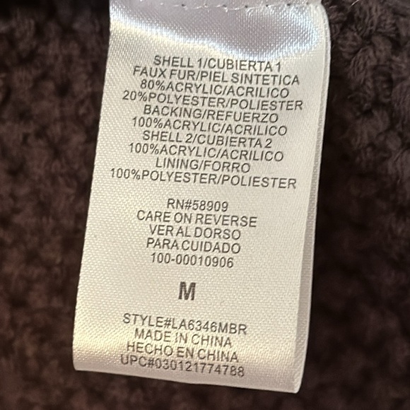 Gibson Latimer Sz M Faux Fur Sweater Vest 21-24”PTP/26” L - Picture 6 of 7